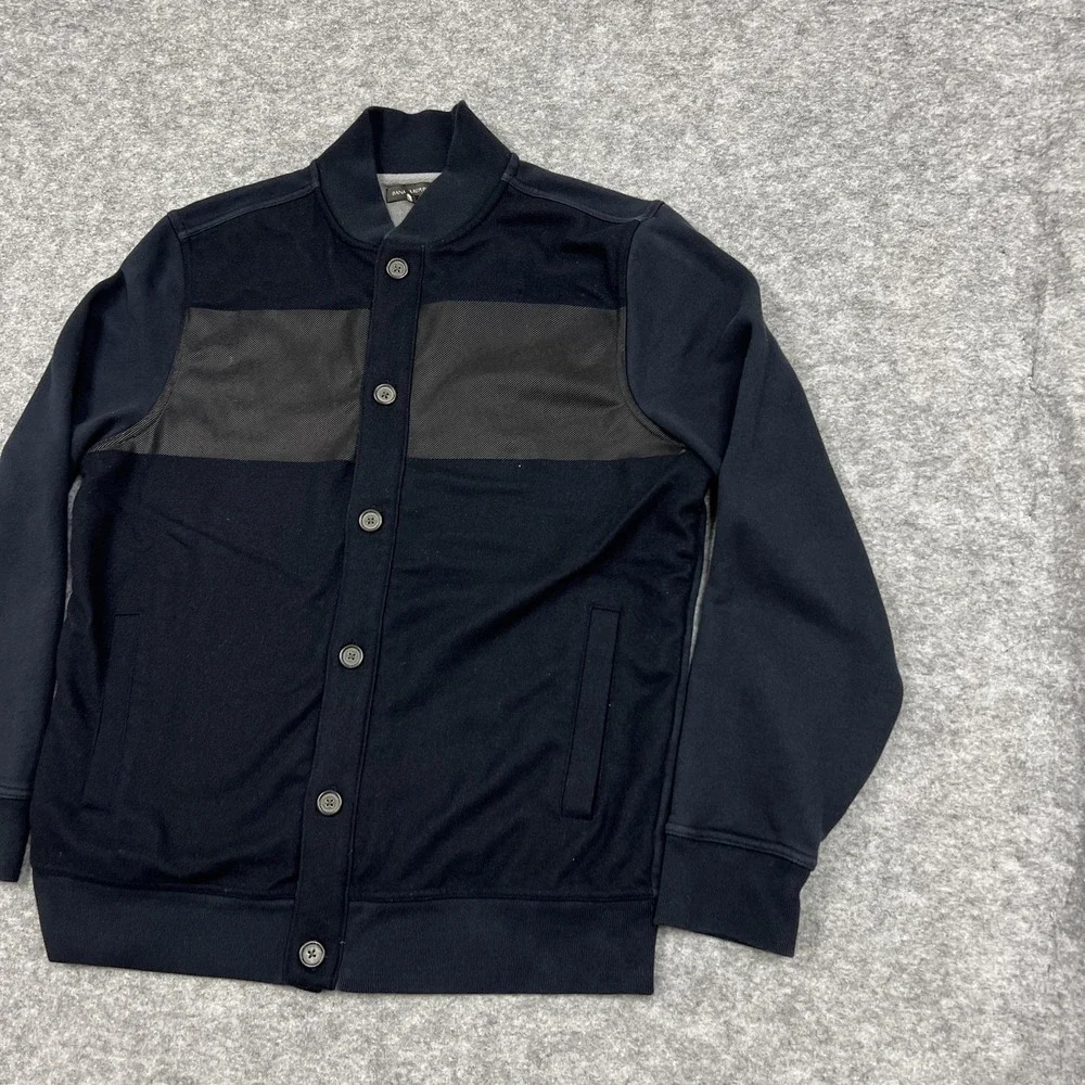 Banana Republic Sweatshirt Mens XL Black Button Cardigan Fleece Casual Preppy